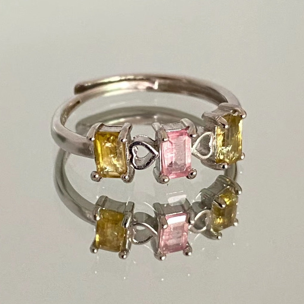Sunrise Tourmaline Silver Ring