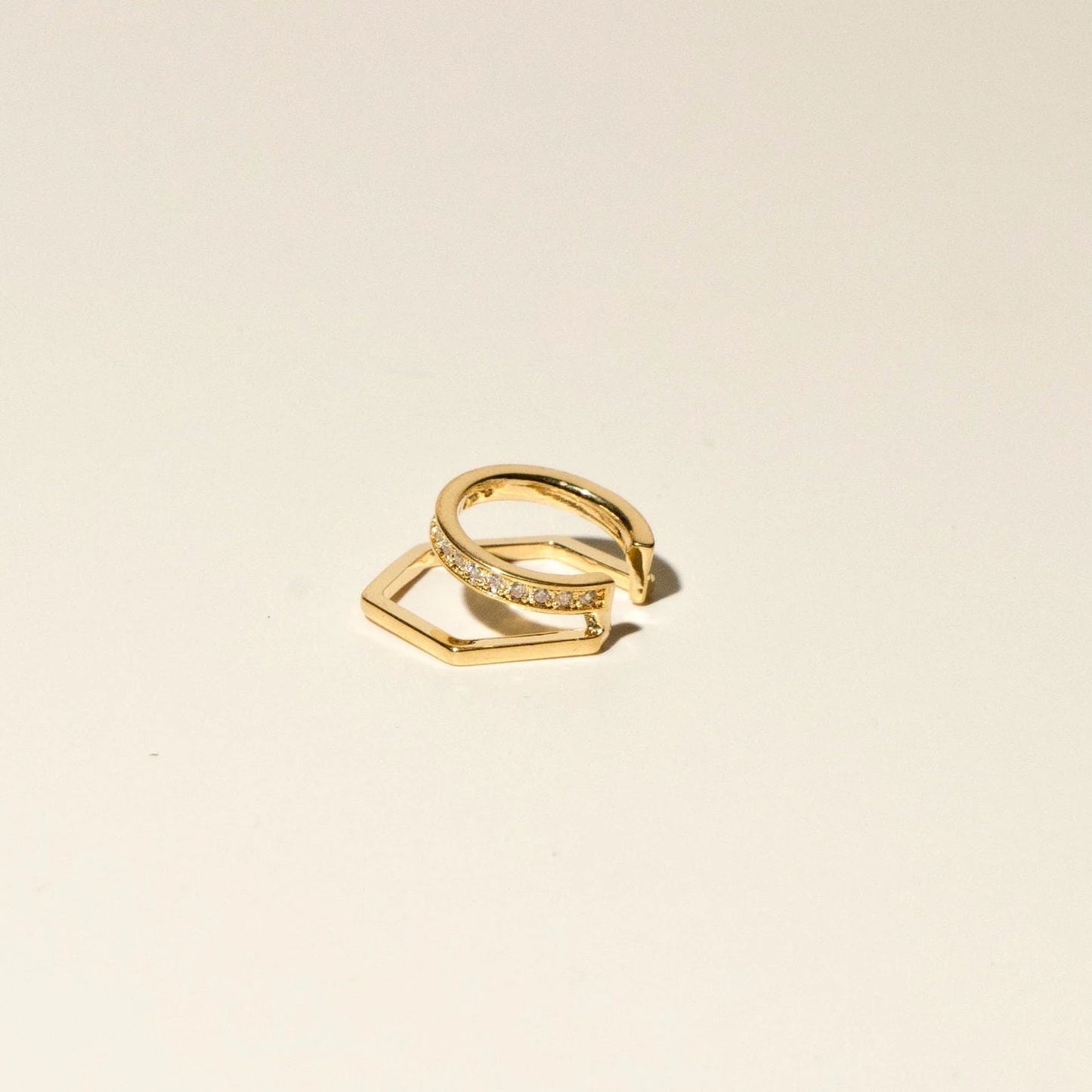 Sleek Double Hoop Earcuffs Pair