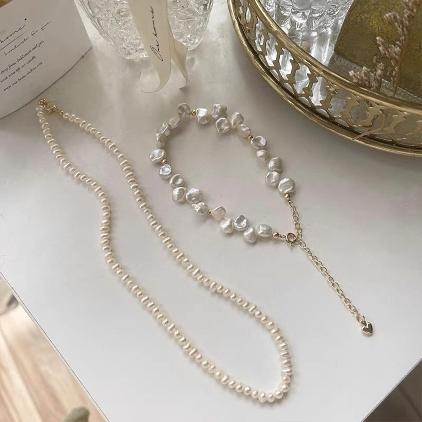Natural baroque pearl necklace