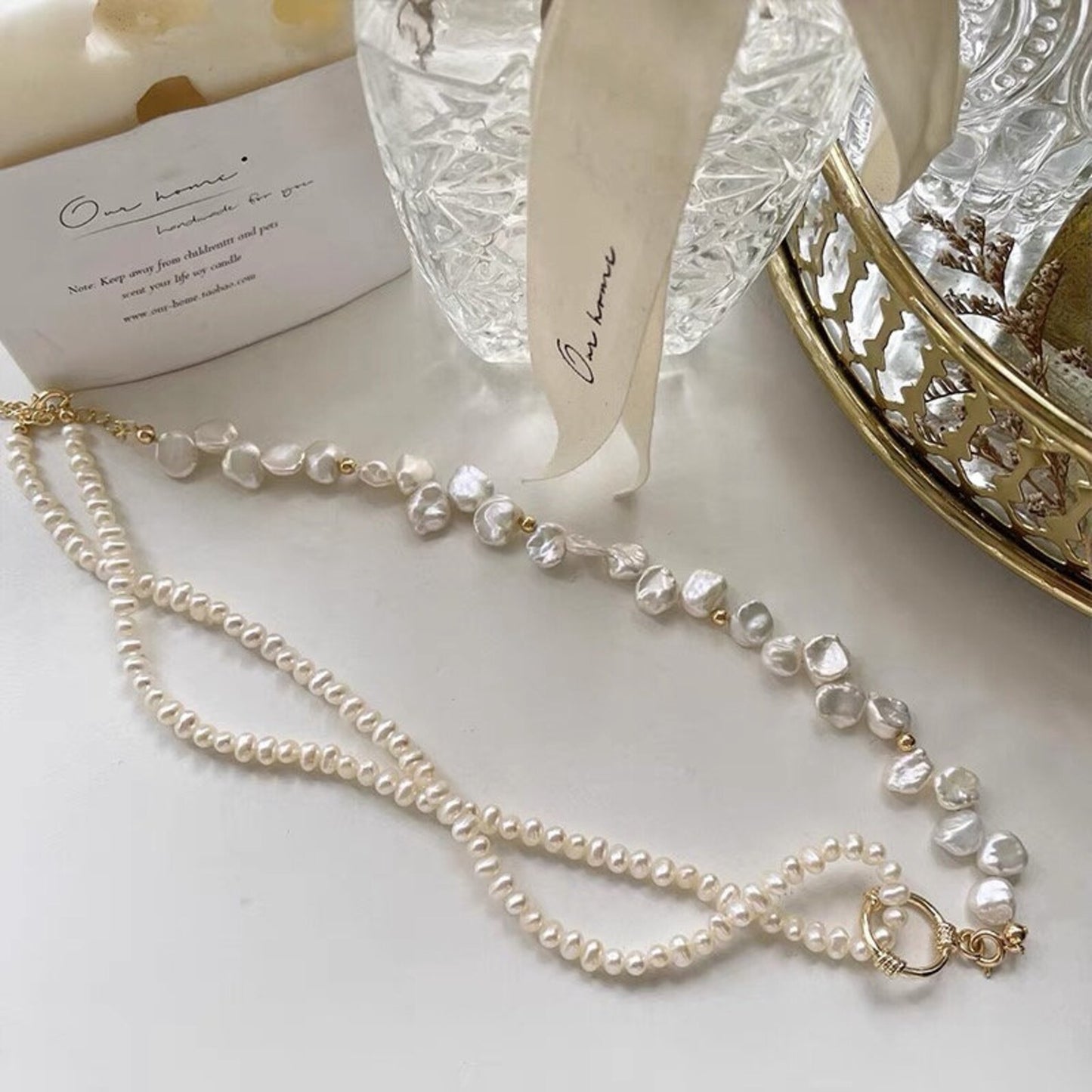Natural baroque pearl necklace