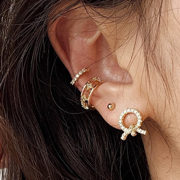 Delicate Asymmetrical Ear Cuffs Set