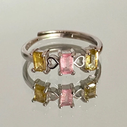 Sunrise Tourmaline Silver Ring