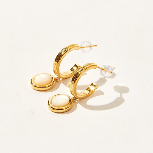 Vintage style oval drop earrings