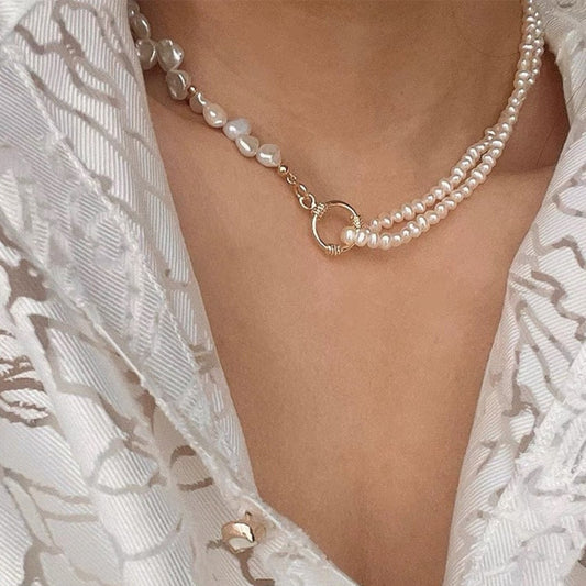 Natural baroque pearl necklace