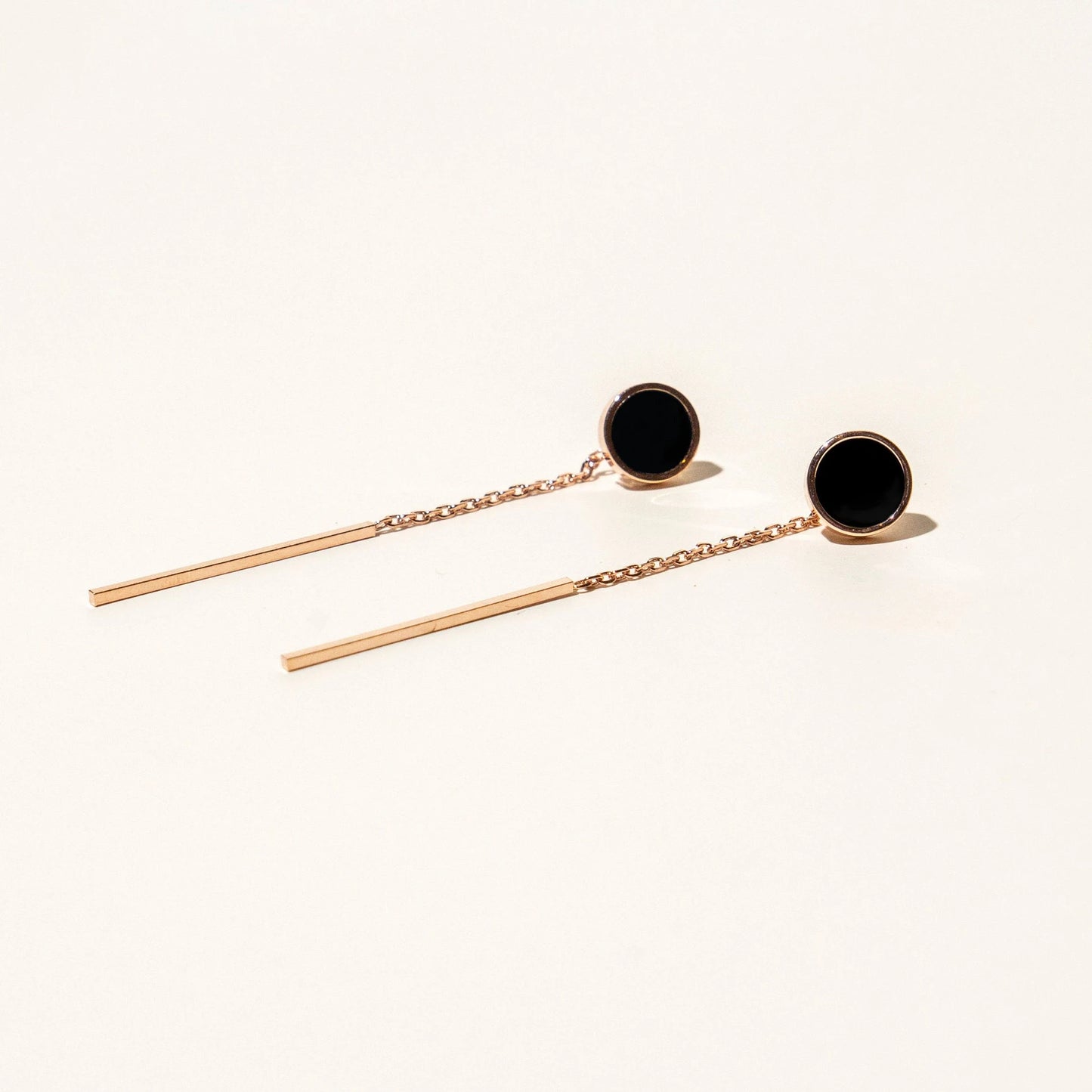 Rose gold drop earrings/earclips